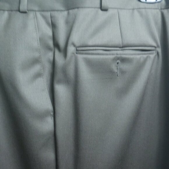 Ralph Lauren Mens Taupe Gray Wool Super 100s Dress Pants Pleated Cuffed 42x30 - Picture 3 of 16